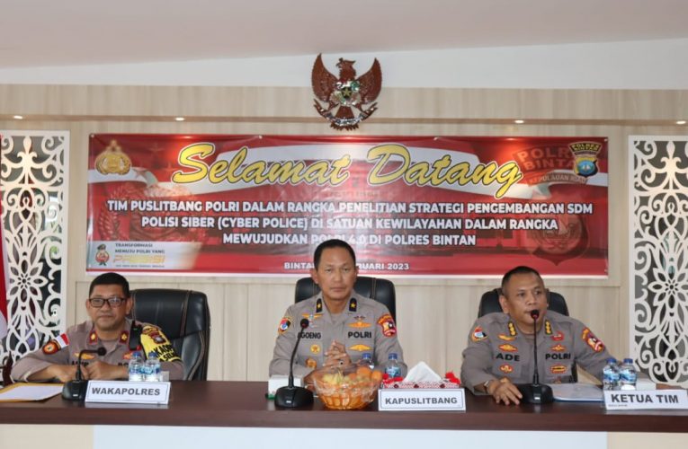 Polres Bintan Terima Kunjungan Tim Penelitian Puslitbang Polri Bahas Strategi Pengembangan SDM Polisi Siber