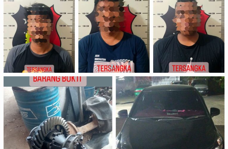 Tiga Pencuri Terekam CCTV Saat Mencuri dari Gudang Mobil Truk di Bengkong