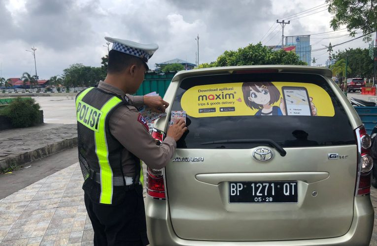 Sat Lantas Polresta Tanjungpinang Imbau Pengguna Taxi Online di Operasi Keselamatan Seligi