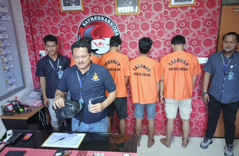 Satuan Reserse Narkoba Polres Bintan Tangkap 4 Pelaku Penyalahaguna Narkoba Diamankan Polres Bintan