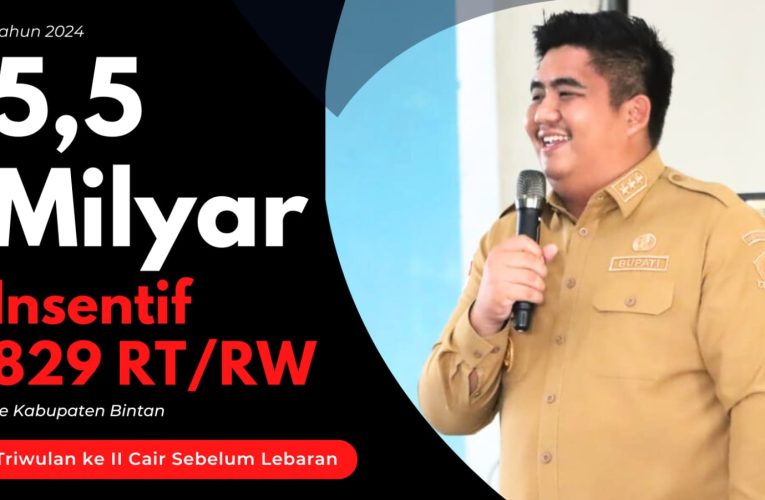 Jelang Lebaran, sebanyak 829 RT/RW Terima Insentif dari Pemkab Bintan