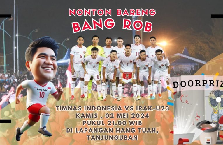 Bupati Bintan Gelar Nobar Timnas Indonesia VS Irak, Banjir Doorprize di Lapangan Hang Tuah