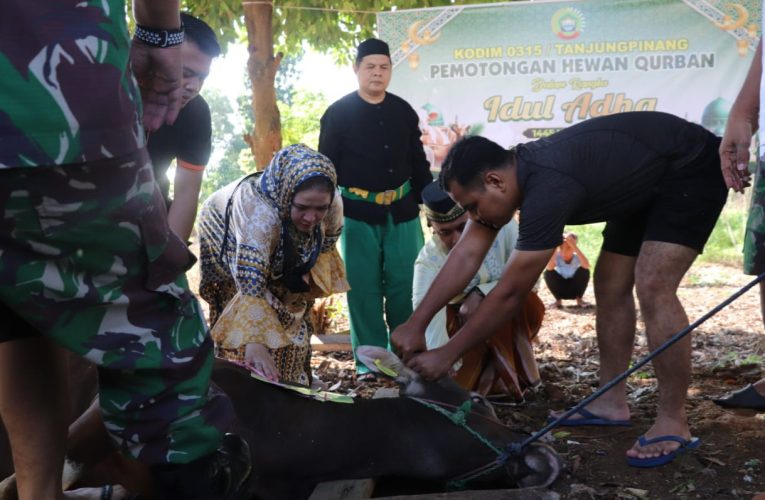 Usai Sholat Idul Adha 1445H, Kodim 0315/Tanjungpinang Laksanakan Penyembelihan Hewan Qurban