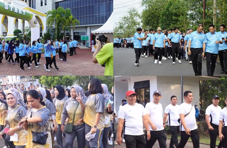 Kejati Kepri Gelar Gerak Jalan Santai dan Lomba Senam Kreasi untuk Meriahkan HBA ke-64 dan HUT IAD ke-XXIV