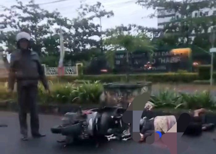 Pengendara Sepeda Motor Alami Kecelakaan Tunggal di Jalan WR Supratman Tanjungpinang