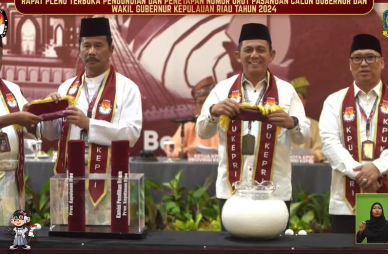 Dua Pasangan Calon Gubernur Kepri Terima Nomor Urut Pilkada 2024, Ingat Rudi-Rafiq No 2