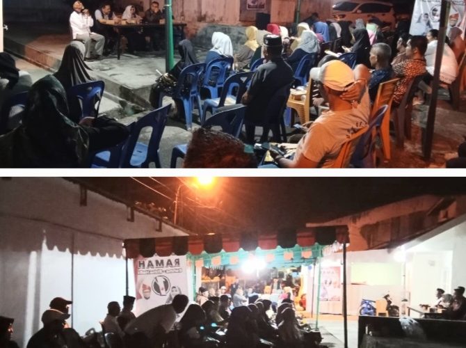 Rahma-Rizha Kampanye di Perum Kijang Kencana, Bahas Biskuit Ikan Hiu dan Janji Seragam Majelis Taklim