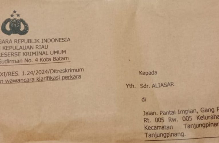 Polda Kepri Tunjuk Enam Penyidik Tangani Kasus Pengancaman Wartawan di Lingga