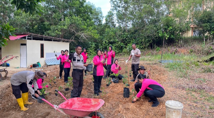 Polsek Tanjungpinang Kota Polresta Tanjungpinang Manfaatkan Lahan Tidur untuk Program Ketahanan Pangan