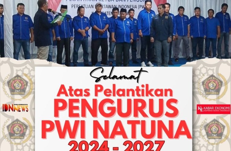 Secara Aklamasi M Rapi Resmi Dilantik Ketua PWI Natuna untuk Periode 2024-2027
