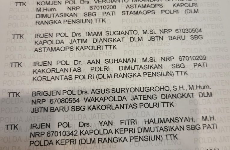 Brigjen Pol Asep Safrudin Resmi Jabat Kapolda Kepri, Gantikan Irjen Pol Yan Fitri Halimansyah