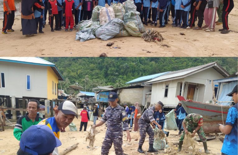 Kades Landak Beserta Warga Bersihkan Pantai dalam Peringatan Hari Peduli Sampah Nasional 2025