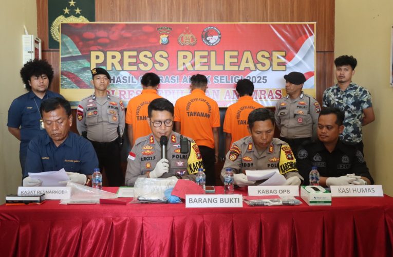 Press Release: Polres Anambas Amankan 3 Tersangka dalam Kasus Narkoba Antik Seligi 2025