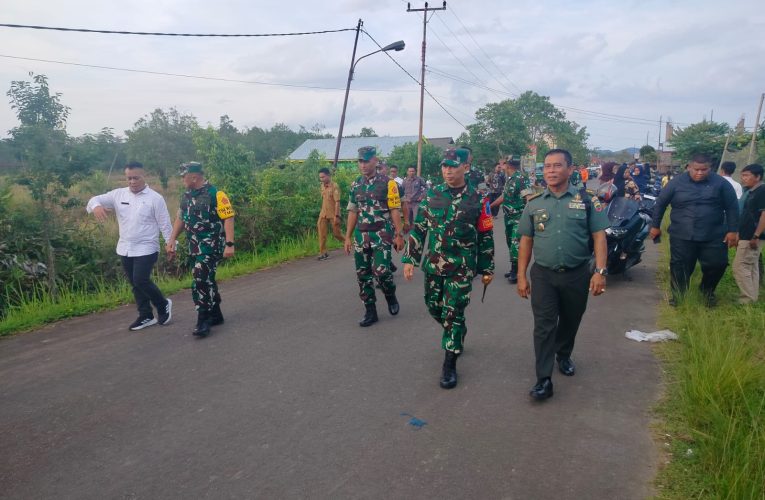 Tim Wasev TNI dan Bupati Lingga Tinjau Pelaksanaan TMMD ke-124 di Desa Panggak Laut