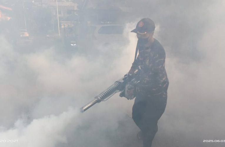 Fogging Cegah DBD, Relawan Ansor Peduli dan Babinkamtibmas Kamboja Bersinergi
