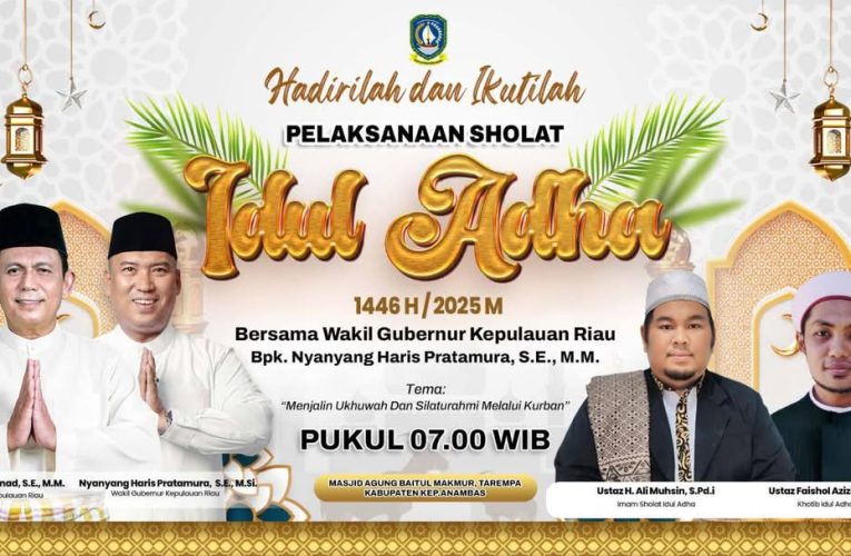 Gubernur Kepri Ansar Ahmad Jadi Khatib Salat Idul Adha 1446 H di Tanjungpinang
