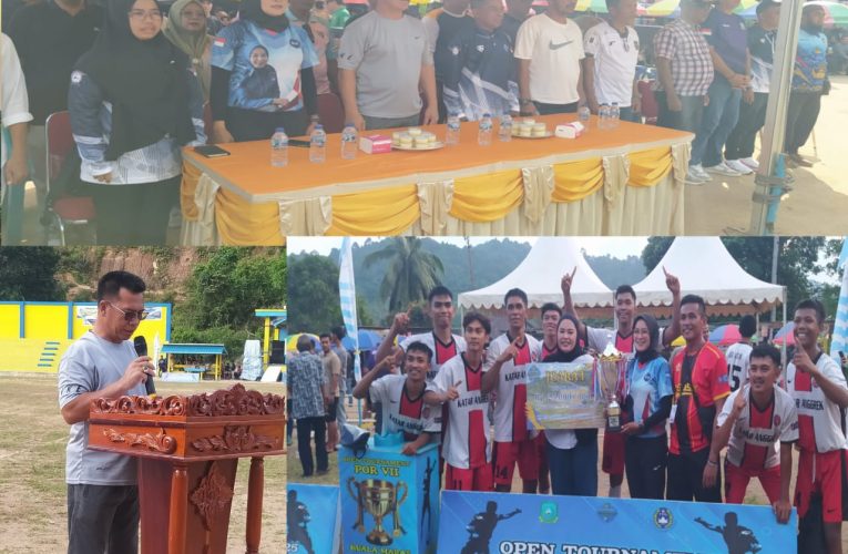 Bupati Anambas Resmi Tutup Open Turnamen POR VII Kuala Maras, Tim Air Asuk Raih Juara Lewat Adu Penalti
