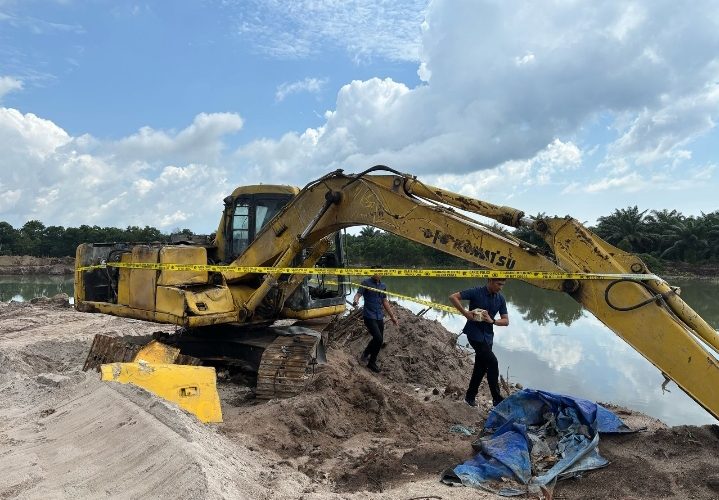 Polres Bintan dan Tim Gabungan Tinjau Lokasi Tambang Pasir Ilegal, Satu Alat Berat Ditemukan