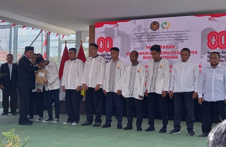 609 Narapidana dan 626 WBP Terima Remisi Umum dan Dasawarsa di Lapas Narkotika Kelas IIA Tanjungpinang