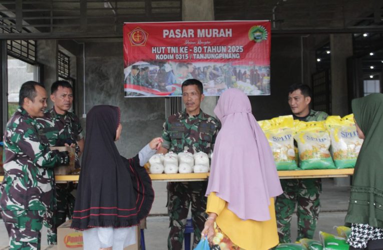 Kodim 0315/Tanjungpinang Gelar Pasar Murah Peringati HUT ke-80 TNI