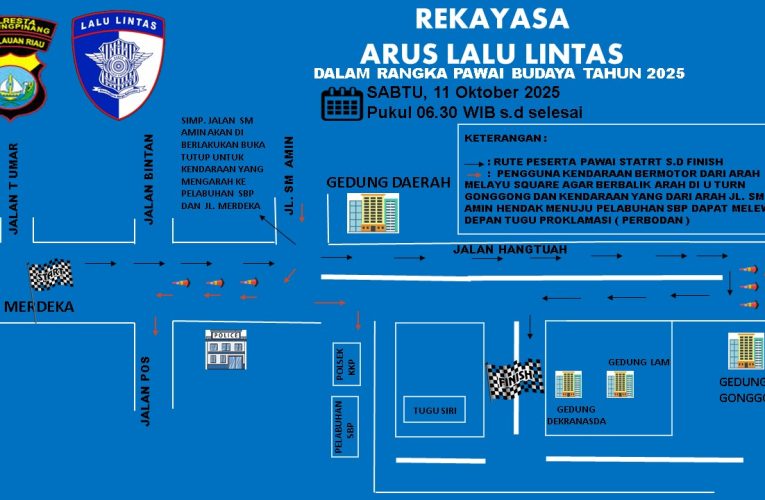 Polisi Siapkan Rekayasa Lalu Lintas Saat Pawai Budaya di Kawasan Tepi Laut Tanjungpinang