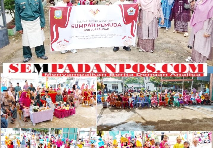 Semangat Sumpah Pemuda Dinyalakan Kembali Lewat Pawai Serta Tampilan dari Pelajar SD Dan Paud Di Wilayah Desa Landak 
