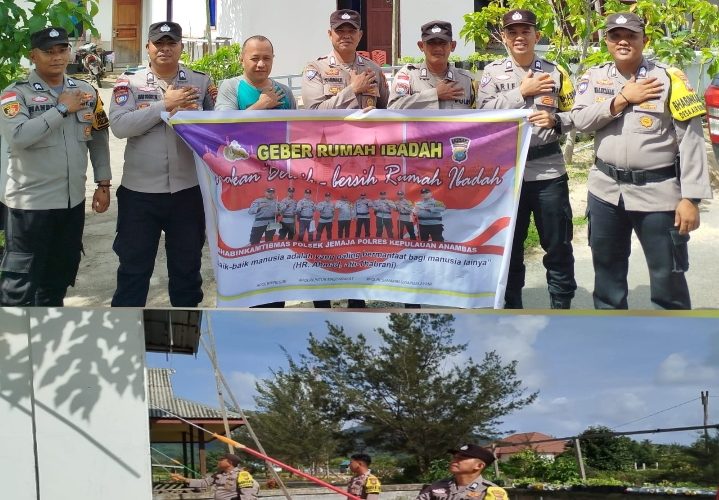 “Terima Kasih Polsek Jemaja”, Warga Apresiasi Gerakan Bersih Rumah Ibadah oleh Bhabinkamtibmas