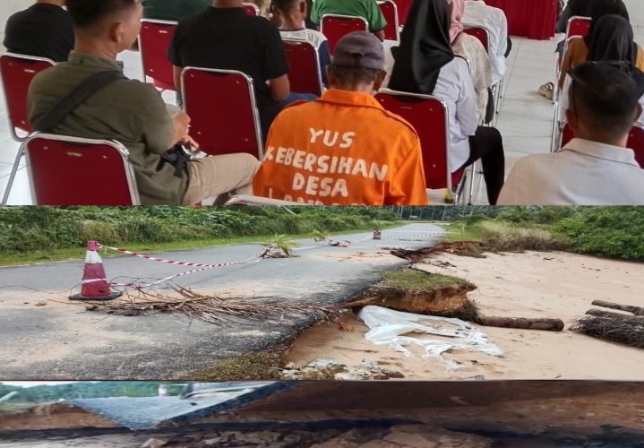 Pemdes Landak Gelar Rapat Koordinasi Bahas Perbaikan Jalan Aspal Rusak akibat Gelombang dan Air Pasang