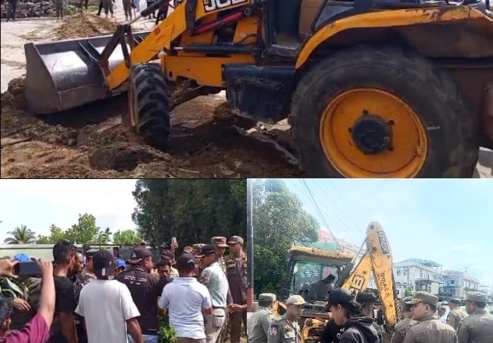 Pembongkaran Taman di Lahan Pribadi Depan Pabrik Teh Prendjak Picu Ketegangan, Satpol PP Tanjungpinang Dipertanyakan