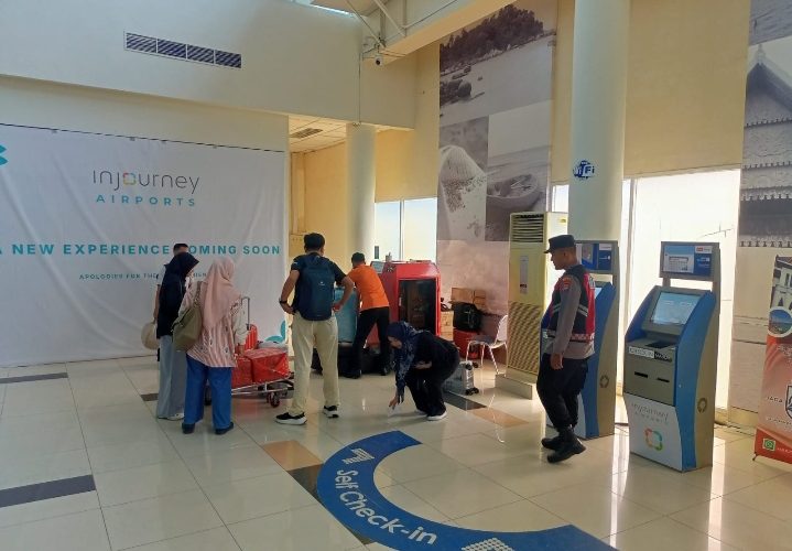 Polsek Bandara RHF Tanjungpinang Tingkatkan Patroli Hari Libur, Jaga Keamanan Penumpang