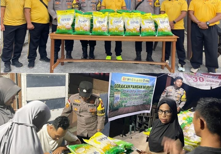 Polsek Jemaja Gelar Pasar Murah, 500 Kilogram Beras SPHP Ludes Diserbu Warga